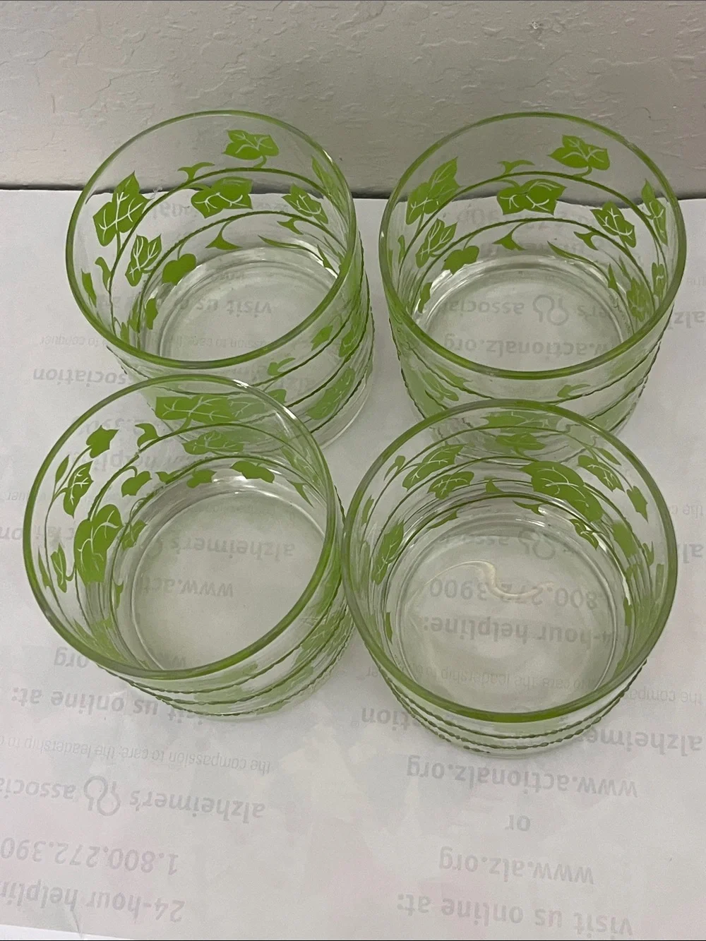Georges Briard Rare Ivy With Glittered Vine Signed Set of 4 NEW Collectible